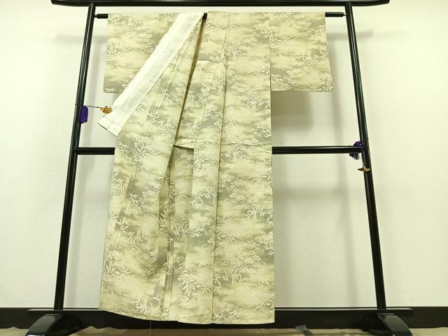 平和屋着物▽本塩沢 単衣 風景松文 正絹 逸品 AABB3888jh