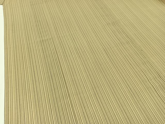 平和屋着物▽上質な紬 単衣 縞 正絹 逸品 AABB3892jh