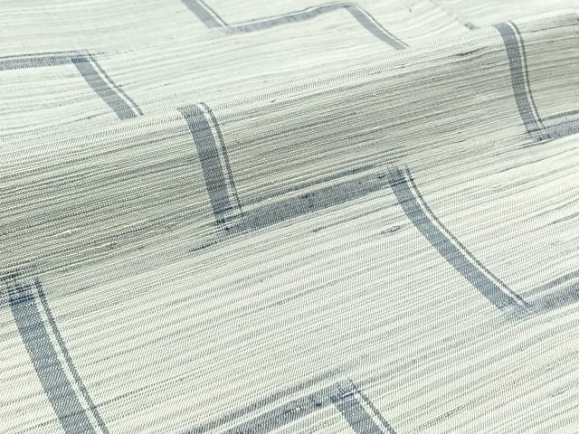 平和屋着物▽上質な紬 単衣 幾何学文様 正絹 逸品 未使用 AABB3894jh