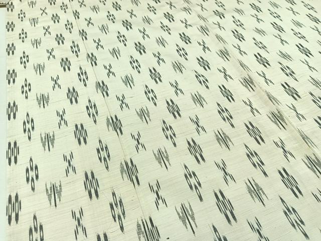 平和屋着物▽上質な紬 単衣 琉球絣文様 正絹 逸品 AABB3900jh