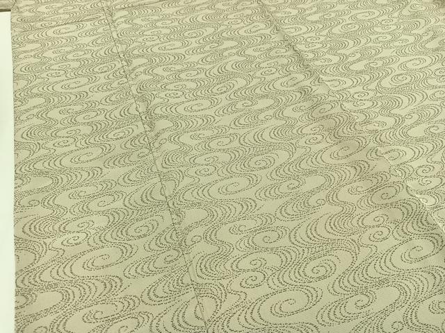 平和屋着物▽お召 単衣 流水文 正絹 逸品 AABB3916jh