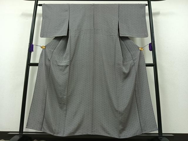 平和屋着物▽江戸小紋 単衣 麻の葉文様 正絹 逸品 AABB3919jh