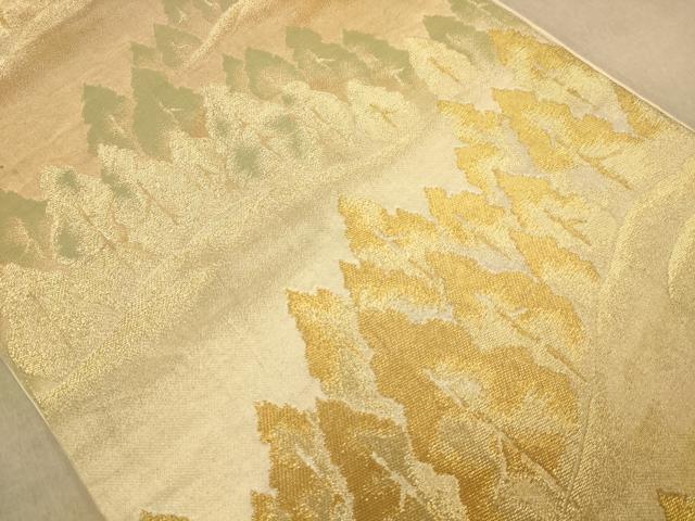 平和屋着物◎六通柄袋帯 樹林文 金糸 正絹 逸品 AABB3991dt