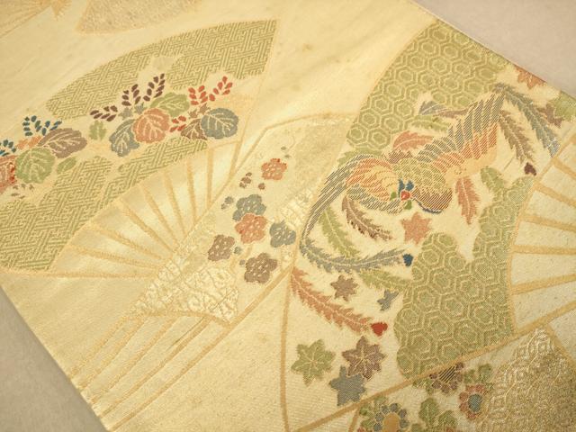平和屋着物◎六通柄袋帯 鳳凰花文 金糸 正絹 逸品 AABB4056dt