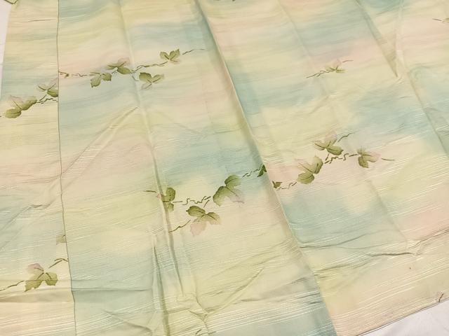 平和屋着物●長襦袢 単衣 蔦の葉文 暈し染め 正絹 逸品 AABB4379ph