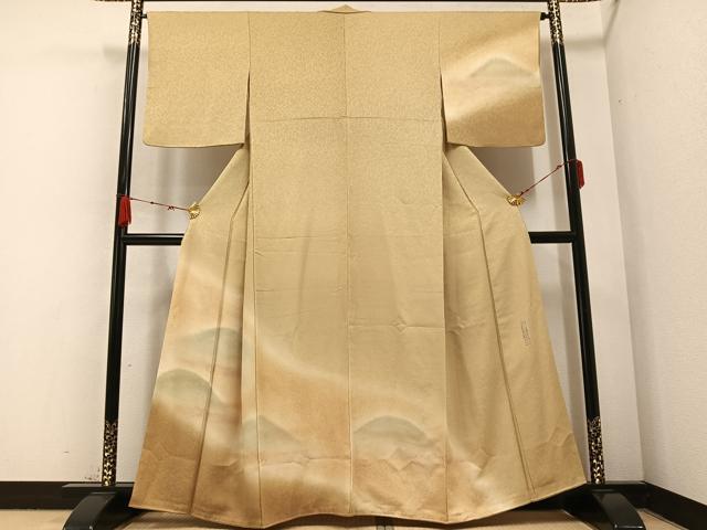 平和屋着物●訪問着 作家物 草木染 遠山霞文 暈し染め 金彩 正絹 逸品 AABB4380ph