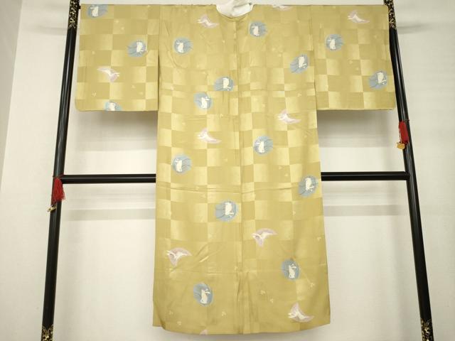 平和屋着物●長襦袢 無双仕立て 市松兎丸文 正絹 逸品 AABB4443ck