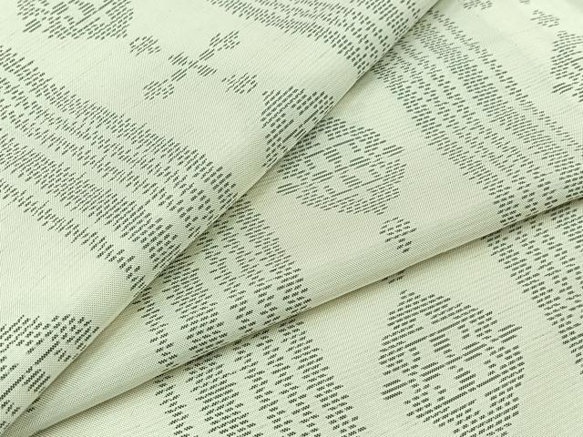 平和屋着物▽本場大島紬 白大島 単衣 花間道 正絹 逸品 AABB4482jh