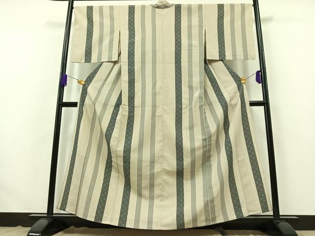 平和屋着物▽本塩沢 単衣 麻の葉間道 ますいわ屋扱い 正絹 逸品 AABB4491jh