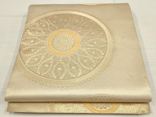 平和屋着物◎六通柄 本袋帯 花丸文 金糸 正絹 逸品 AABB4566wj