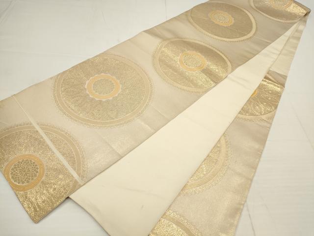平和屋着物◎六通柄 本袋帯 花丸文 金糸 正絹 逸品 AABB4566wj