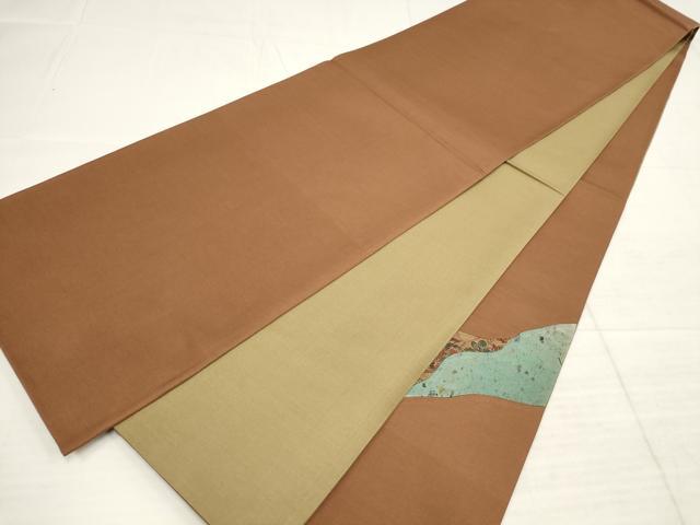 平和屋着物◎太鼓柄袋帯 切嵌 草花文 正絹 逸品 AABB4885wj