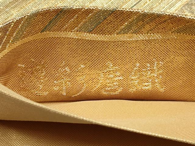平和屋着物▼六通柄袋帯 遊彩唐織 花蝶丸文 金糸 引箔 正絹 逸品 AABB4909wj