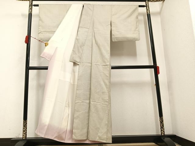 平和屋着物●お召 十字絣 正絹 逸品 AABB5136ph