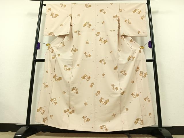 平和屋着物▽小紋 単衣 舞桜文 やまと誂製 洗える着物 AABB5203jh