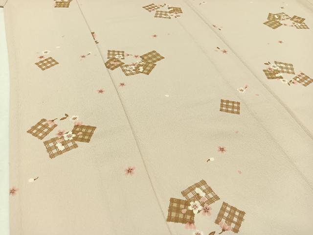 平和屋着物▽小紋 単衣 舞桜文 やまと誂製 洗える着物 AABB5203jh