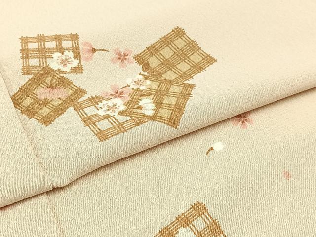 平和屋着物▽小紋 単衣 舞桜文 やまと誂製 洗える着物 AABB5203jh