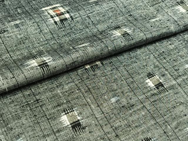 平和屋着物▽上質な紬 単衣 絣柄 正絹 逸品 AABB5208jh