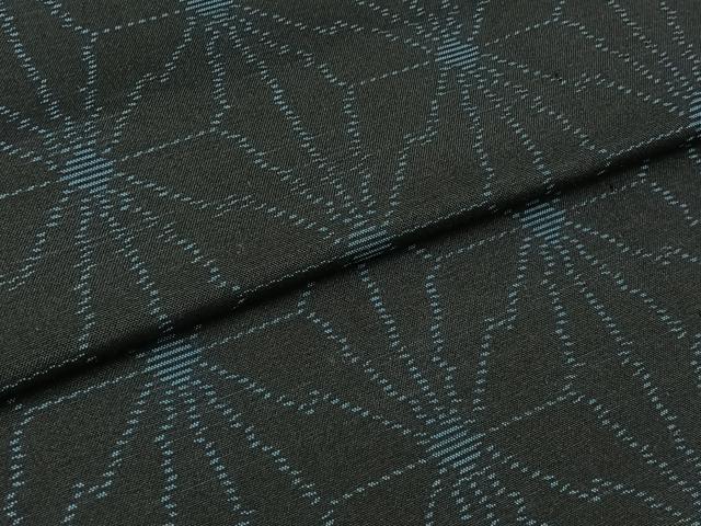 平和屋着物▽上質な紬 単衣 麻の葉文様 正絹 逸品 AABB5216jh