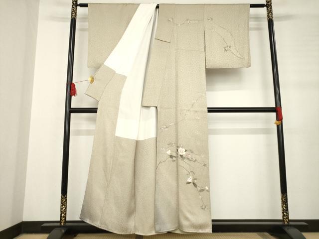 平和屋着物●訪問着 友禅 絞り 枝花文 正絹 逸品 AABB5440ck