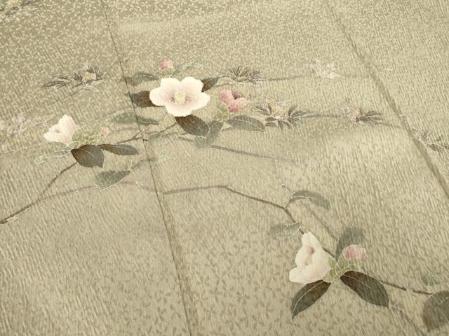 平和屋着物●訪問着 友禅 絞り 枝花文 正絹 逸品 AABB5440ck