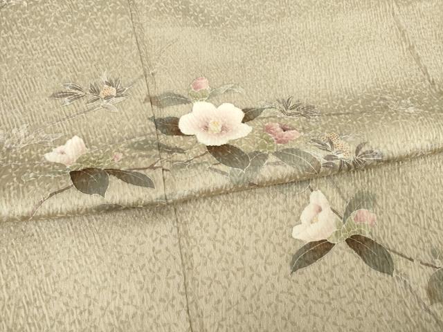 平和屋着物●訪問着 友禅 絞り 枝花文 正絹 逸品 AABB5440ck