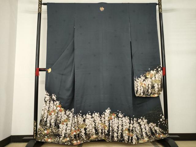 平和屋着物●豪華振袖 地紙花文 金彩 鈴乃屋扱い 正絹 逸品 AABB5467ck