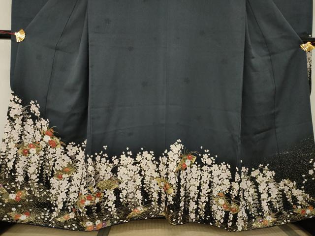 平和屋着物●豪華振袖 地紙花文 金彩 鈴乃屋扱い 正絹 逸品 AABB5467ck
