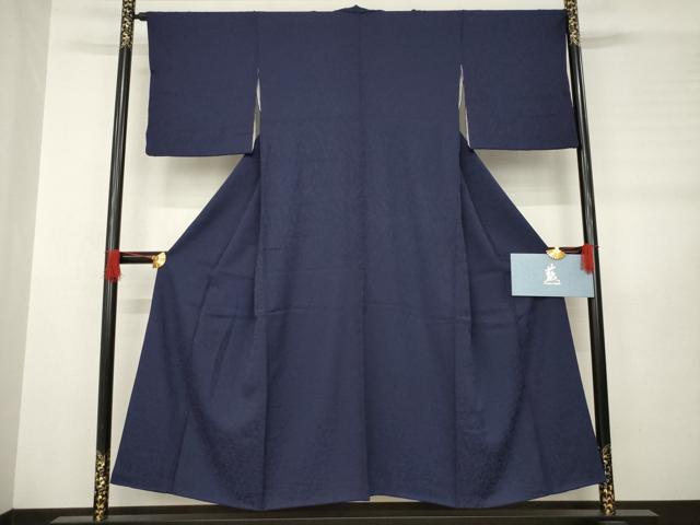 平和屋着物●藍染工房・こんや 全国阿波藍染染織作家協会会員 松本輝夫 色無地 天然藍染 桃山小紋 証紙付き 正絹 逸品 AABB5470ck