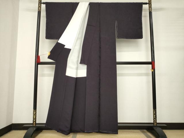 平和屋着物●上質な色無地 寿光織 吉祥重ね二百撰 黒紅色 正絹 逸品 AABB5471ck