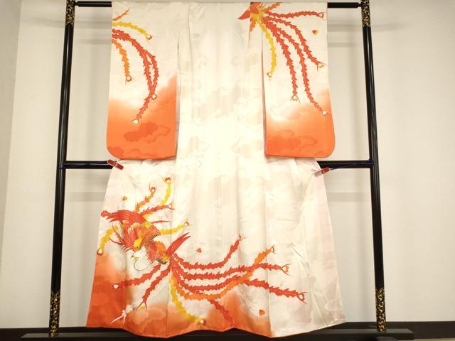 平和屋着物∵女の子 十三参り 子供 祝着 駒刺繍 鳳凰文 金彩 正絹 逸品 AABB5576ja