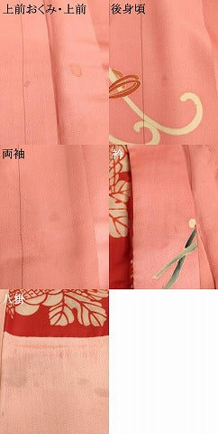 平和屋着物∵アンティーク 大正ロマン 女の子 十三参り 子供 祝着 花車文 逸品 AABB5694ja