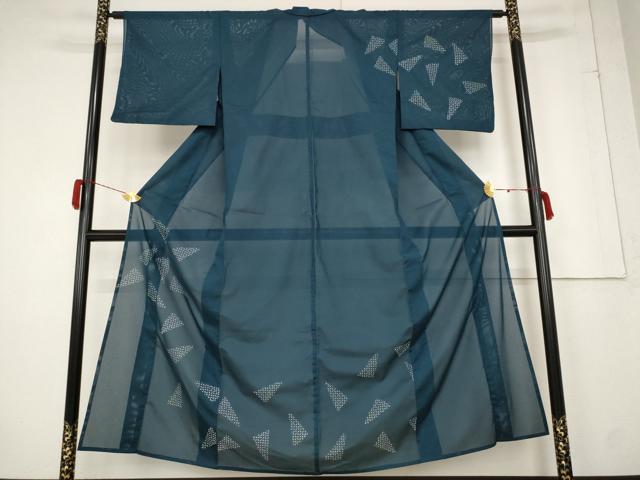 平和屋着物*夏物 訪問着 絽 幾何学文様 洗える着物 AABB5841st