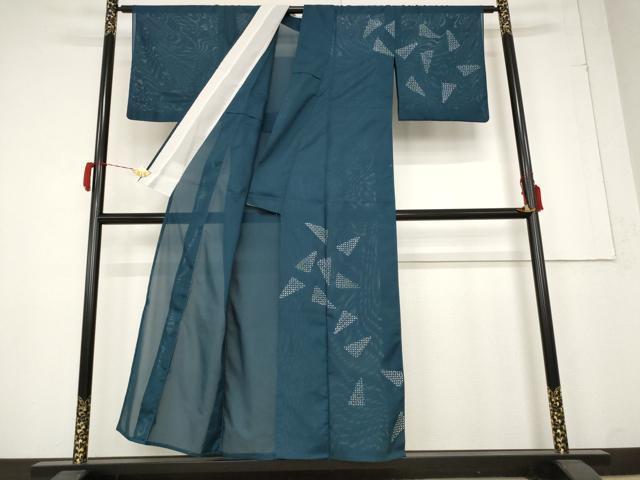 平和屋着物*夏物 訪問着 絽 幾何学文様 洗える着物 AABB5841st