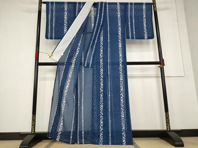 平和屋着物*夏物 小紋 絽 草花間道 洗える着物 AABB5849st