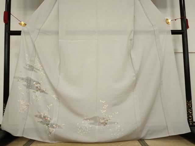 平和屋着物*夏物 訪問着 絽 草花文 正絹 逸品 AABB5850st