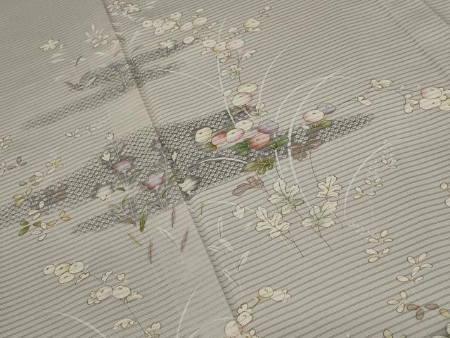 平和屋着物*夏物 訪問着 絽 草花文 正絹 逸品 AABB5850st