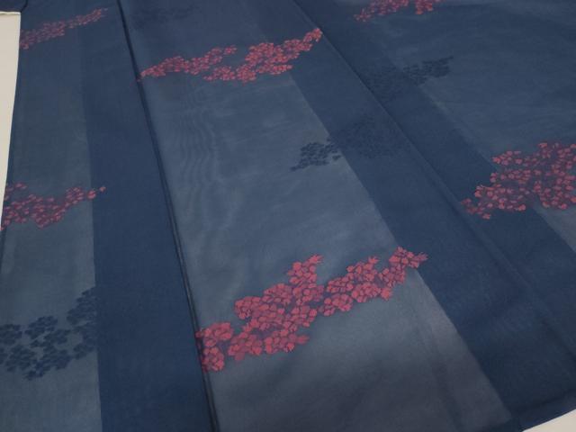 平和屋着物*夏物 小紋 紗 草花文 正絹 逸品 AABB5855st