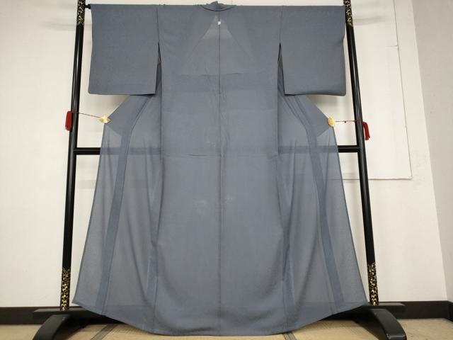 平和屋着物*夏物 色無地 紗 鉛色 正絹 逸品 AABB5861st