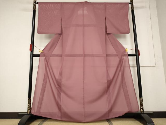平和屋着物*夏物 色無地 絽 長春色 洗える着物 AABB5864st