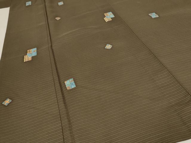 平和屋着物*夏物 小紋 紗 色紙重ね文 ロング丈 正絹 逸品 AABB5868st