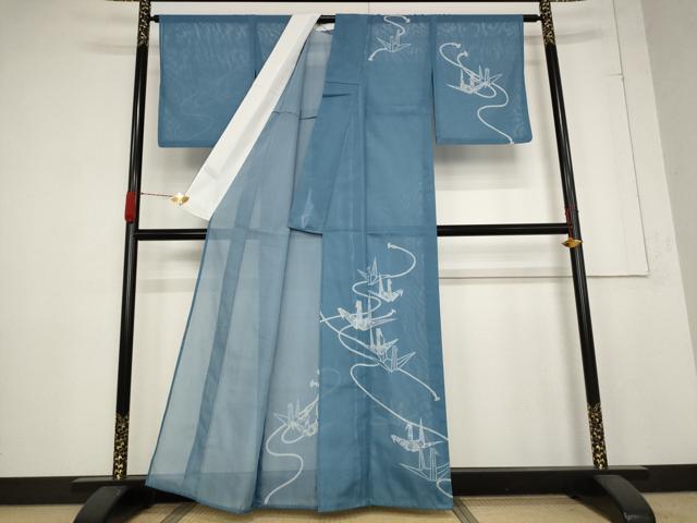 平和屋着物*夏物 訪問着 絽 折り鶴 金彩 洗える着物 AABB5910st