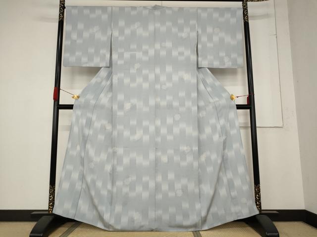 平和屋着物*夏物 小紋 絽 雪輪文様 暈し染め 正絹 逸品 AABB5948st
