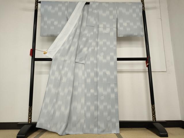 平和屋着物*夏物 小紋 絽 雪輪文様 暈し染め 正絹 逸品 AABB5948st