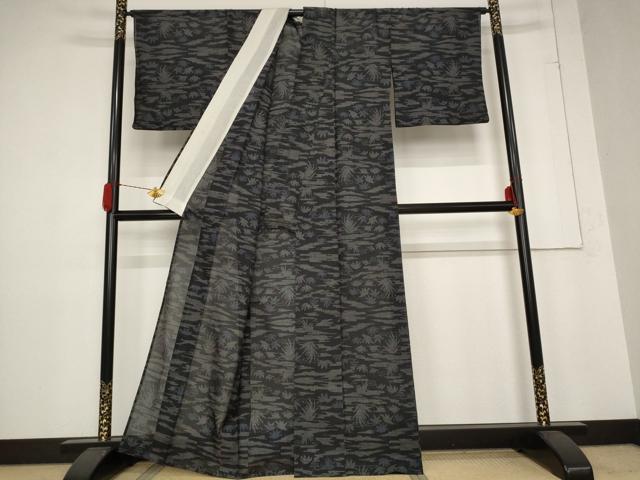 平和屋着物*夏物 本場大島紬 夏大島 9マルキ 風景文 正絹 逸品 AABB5954st