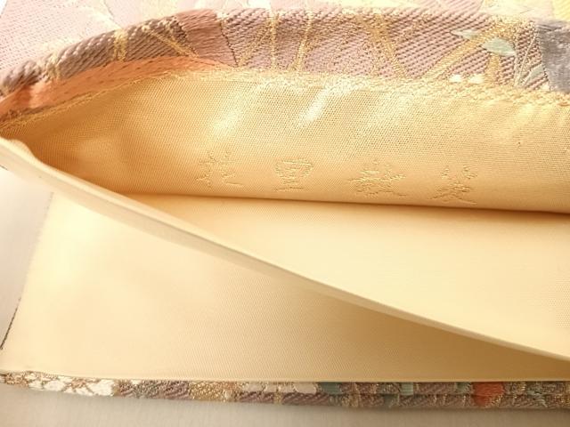 平和屋着物◎六通柄袋帯 唐織 花里散策 金糸 正絹 逸品 AABB5972yx