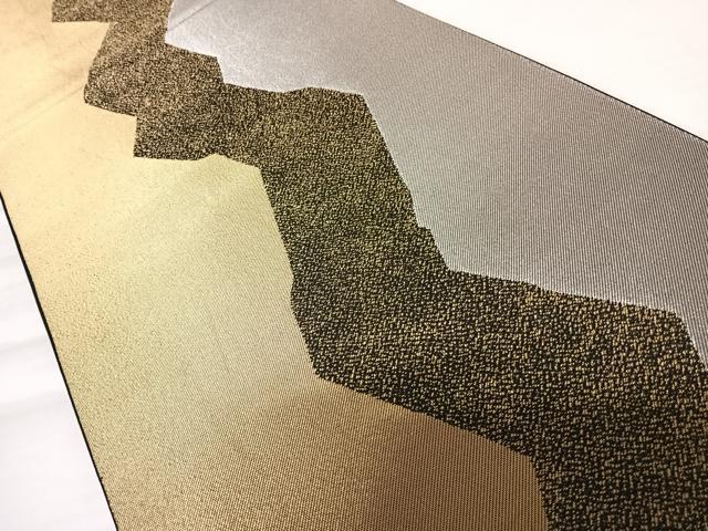 平和屋着物◎六通柄袋帯 霞文 黒地 金銀糸 正絹 逸品 AABB5993yx