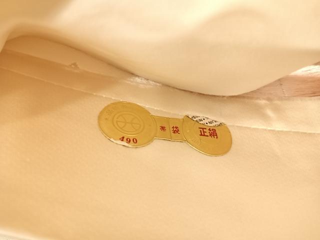 平和屋着物◎西陣 六通柄袋帯 唐織 飛鶴花文 銀糸 正絹 逸品 AABB6057yx