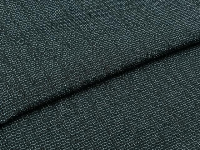 平和屋着物▽本塩沢 単衣 110亀甲 斜縞 正絹 逸品 AABB6212jh