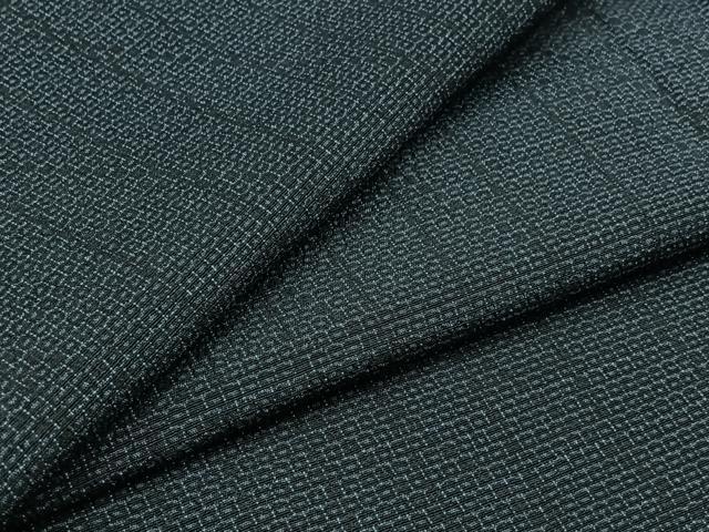 平和屋着物▽本塩沢 単衣 110亀甲 斜縞 正絹 逸品 AABB6212jh
